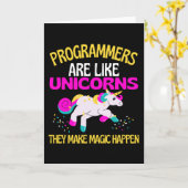 Programmer Unicorn , Magical Unicorn Programmer Karte (Gelbe Blume)