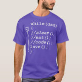 Programmer Vater Schlafen Kode Funny Vathday T-Shirt (Vorderseite)