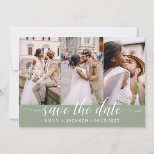 Programmgrüner QR-Code - Save the Date 3 Foto (Vorderseite)