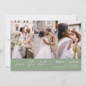 Programmgrüner QR-Code Save the Date - 3 Foto (Vorderseite)