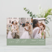 Programmgrüner QR-Code Save the Date - 3 Foto (Stehend Vorderseite)