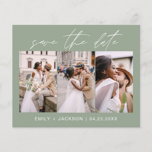 Programmgrüner QR-Code - Save the Date 3 Foto Flyer (Vorne)