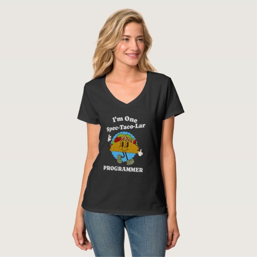 Programmier-Bewertung Taco Pun Funny Coding Soft T-Shirt (Vorderseite Vollansicht)
