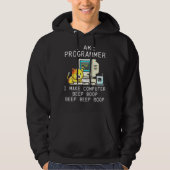 Programmier Cat Beep Boop Coding Hoodie (Vorderseite)