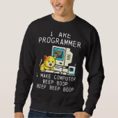 Programmier Cat Beep Boop Coding Sweatshirt (Vorderseite)