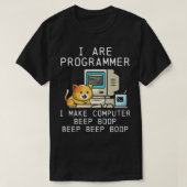 Programmier Cat Beep Boop Coding T-Shirt (Design vorne)
