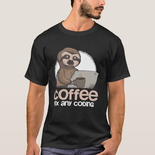 Programmier-Coding für Computer Science Sloth T-Shirt (Vorderseite)