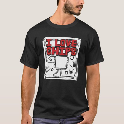 Programmier-Coding-I-Liebe-Chips für Entwickler T-Shirt (Vorderseite)