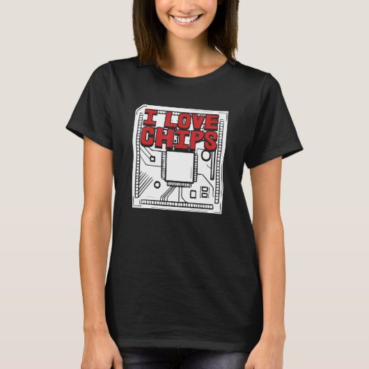 Programmier-Coding-I-Liebe-Chips für Entwickler T-Shirt (Vorderseite)