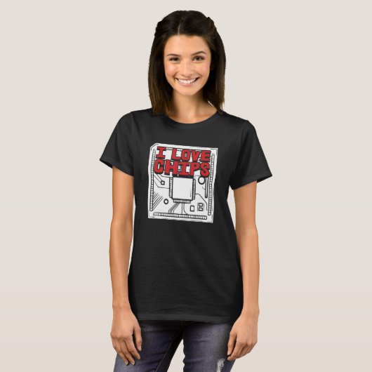 Programmier-Coding-I-Liebe-Chips für Entwickler T-Shirt (Vorne ganz)