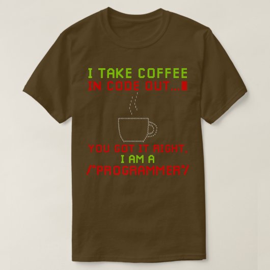 Programmier-Nerd für Kaffeeentwickler T-Shirt (Design vorne)