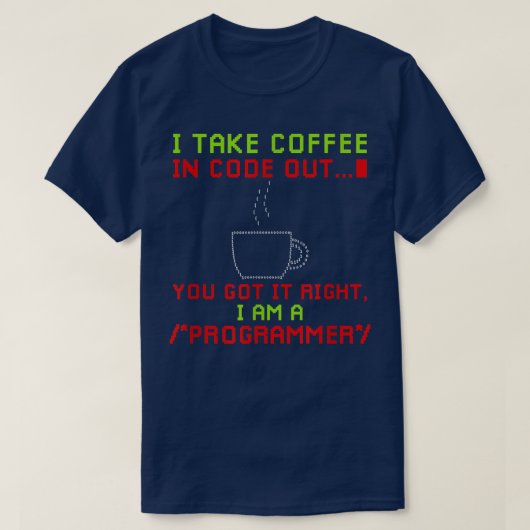 Programmier-Nerd für Kaffeeentwickler T-Shirt (Design vorne)