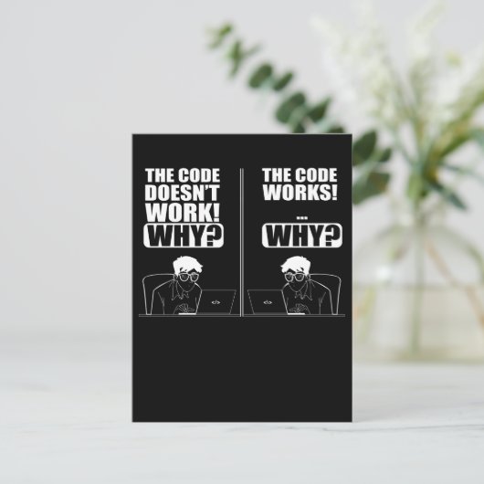Programmier-Programmier-Spaß-Funny-Programmierer Postkarte (Stehend Vorderseite)