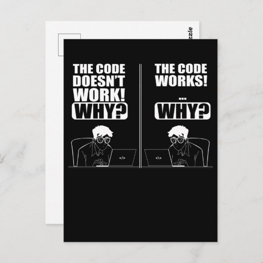 Programmier-Programmier-Spaß-Funny-Programmierer Postkarte (Vorne/Hinten)