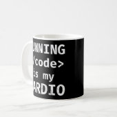 Programmier-Programmierung, die den Code ausführt, Kaffeetasse (Vorderseite Links)