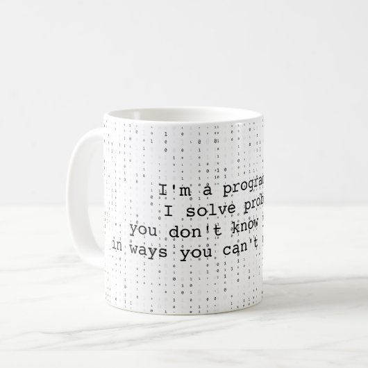 Programmier-Spaß-Puffer Kaffeetasse (Vorderseite Links)