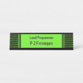 Programmiercode schwarz und grün - eigener Name / Schreibtischnamensplakette (Vorderseite )