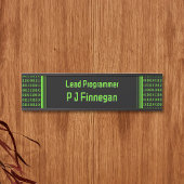 Programmiercode schwarz und grün - eigener Name /  Türschild