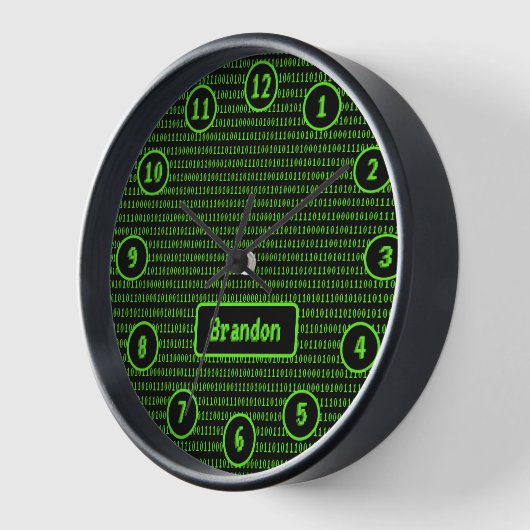 Programmiercode SciFi Style Grün/Schwarz - Jeder N Uhr (Winkel)