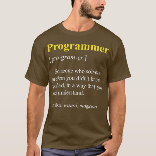 Programmierdefinition Funny Computer Nerd T-Shirt (Vorderseite)
