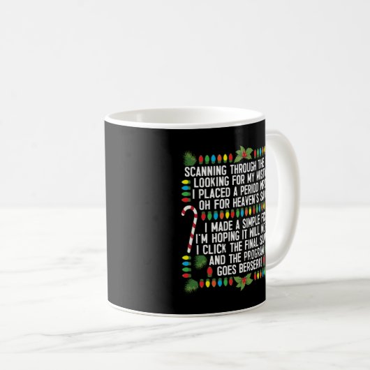 Programmieren des Computerprogramms Weihnachten De Kaffeetasse (VorderseiteRechts)