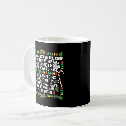 Programmieren des Computerprogramms Weihnachten De Kaffeetasse (Vorderseite Links)