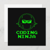 Programmieren des Ninja Coder Programmierers Entwi Einladung (Vorne/Hinten)