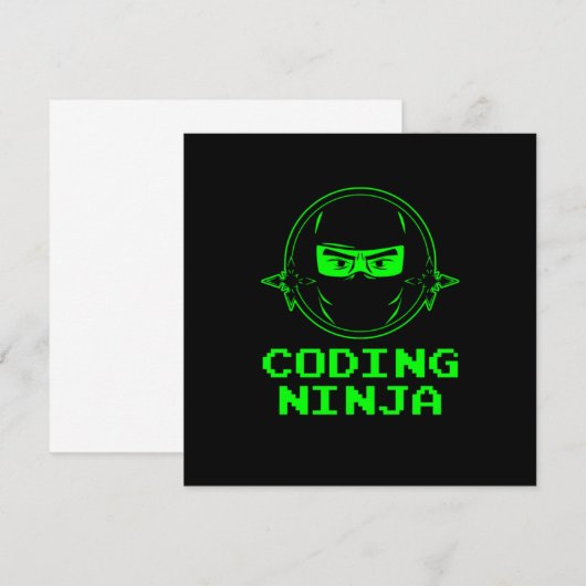 Programmieren des Ninja Coder Programmierers Entwi Einladung (Vorne/Hinten)