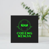 Programmieren des Ninja Coder Programmierers Entwi Einladung (Stehend Vorderseite)