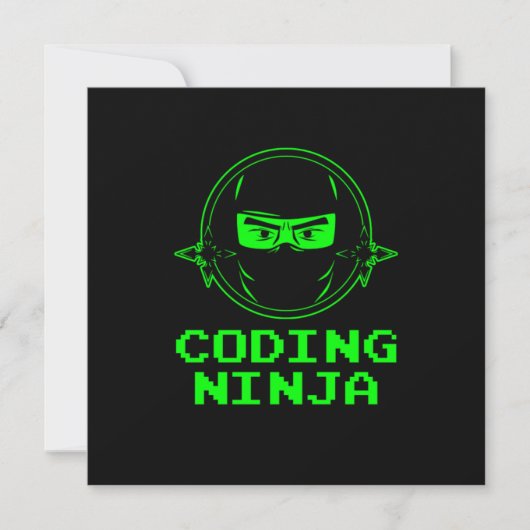 Programmieren des Ninja Coder Programmierers Entwi Einladung (Vorderseite)