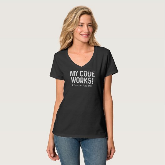 Programmieren des Programmierers "Mein Code funkti T-Shirt (Vorderseite Vollansicht)
