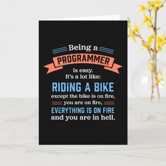 Programmieren - Funny Coding Gift Karte (Gelbe Blume)