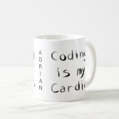 Programmieren ist mein Cardio Funny Programmer Cod Kaffeetasse (VorderseiteRechts)
