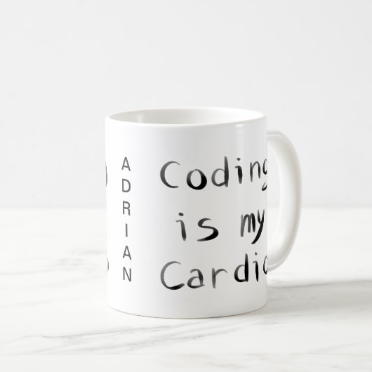 Programmieren ist mein Cardio Funny Programmer Cod Kaffeetasse (VorderseiteRechts)
