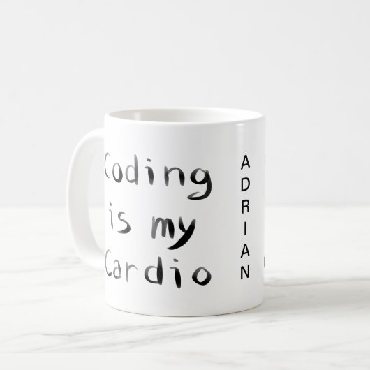 Programmieren ist mein Cardio Funny Programmer Cod Kaffeetasse (Vorderseite Links)
