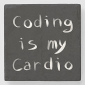 Programmieren ist mein Cardio Funny Programmer Cod Steinuntersetzer (Vorderseite)