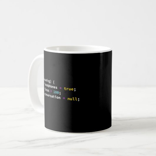 Programmieren von Joke If Coding Kopfhörer-Program Kaffeetasse (Vorderseite Links)