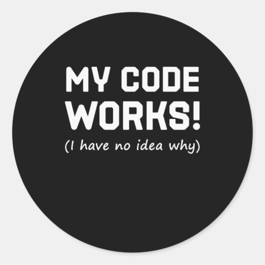 Programmieren von My Code Works Runder Aufkleber (Vorderseite)