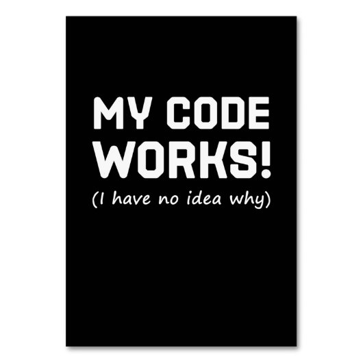Programmieren von My Code Works Tischnummer (Vorderseite)
