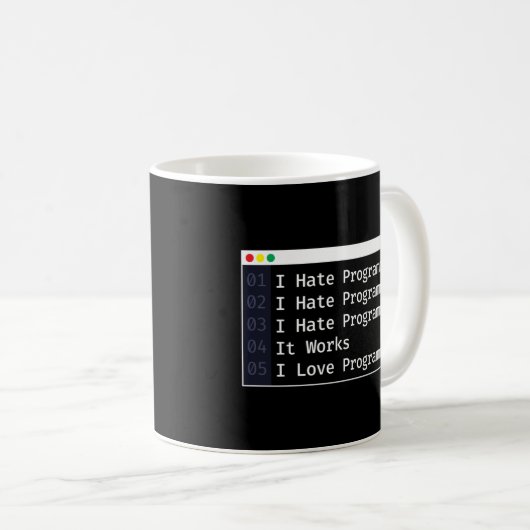 Programmieren von Programmierern I Hate Programmie Kaffeetasse (VorderseiteRechts)
