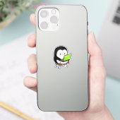 Programmierender Pinguin arbeitet hart Laptop Aufkleber (Telefon)