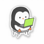 Programmierender Pinguin arbeitet hart Laptop Aufkleber (Vorderseite)