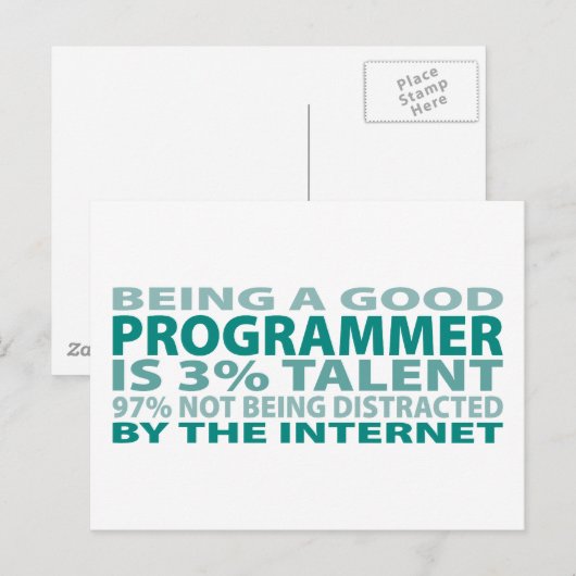 Programmierer 3% Talent Postkarte (Vorne/Hinten)