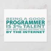 Programmierer 3% Talent Postkarte (Vorderseite)