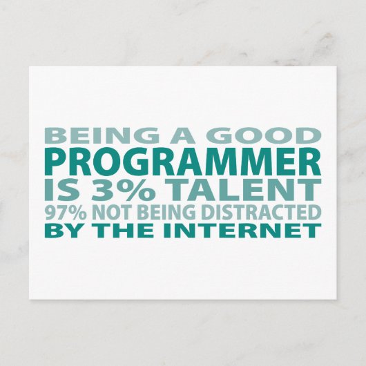 Programmierer 3% Talent Postkarte (Vorderseite)