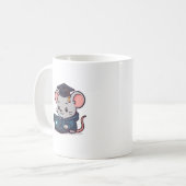 Programmierer Abschluss Kawaii Lustige Maus Kaffeetasse (Vorderseite Links)