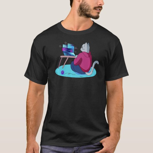 Programmierer Bedeutung Programmierer Spaß Katze T-Shirt (Vorderseite)