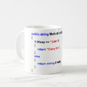 Programmierer behalten ruhig und machen Tasse (Vorderseite Links)