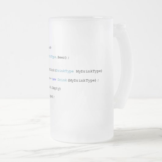 Programmierer-Bier-Tasse C scharfe Mattglas Bierglas (VorderseiteRechts)