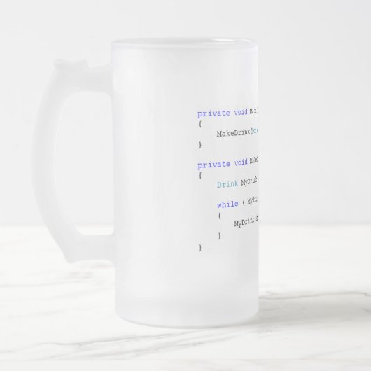 Programmierer-Bier-Tasse C scharfe Mattglas Bierglas (Links)